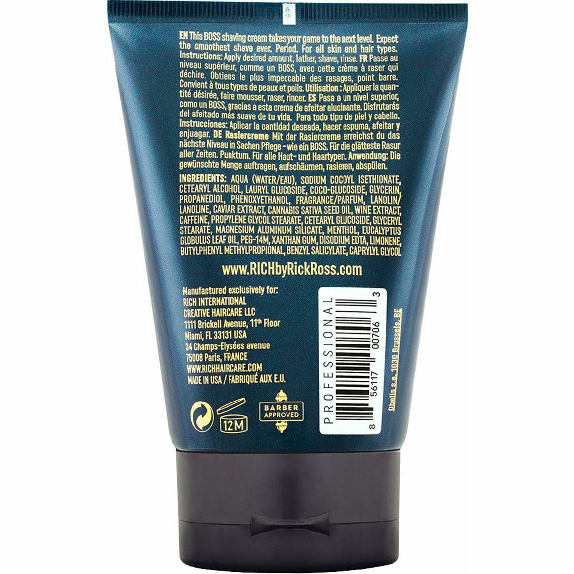 RICH by Rick Ross: Ultimate Luxury Shaving Cream 5oz | Premium Men's Grooming